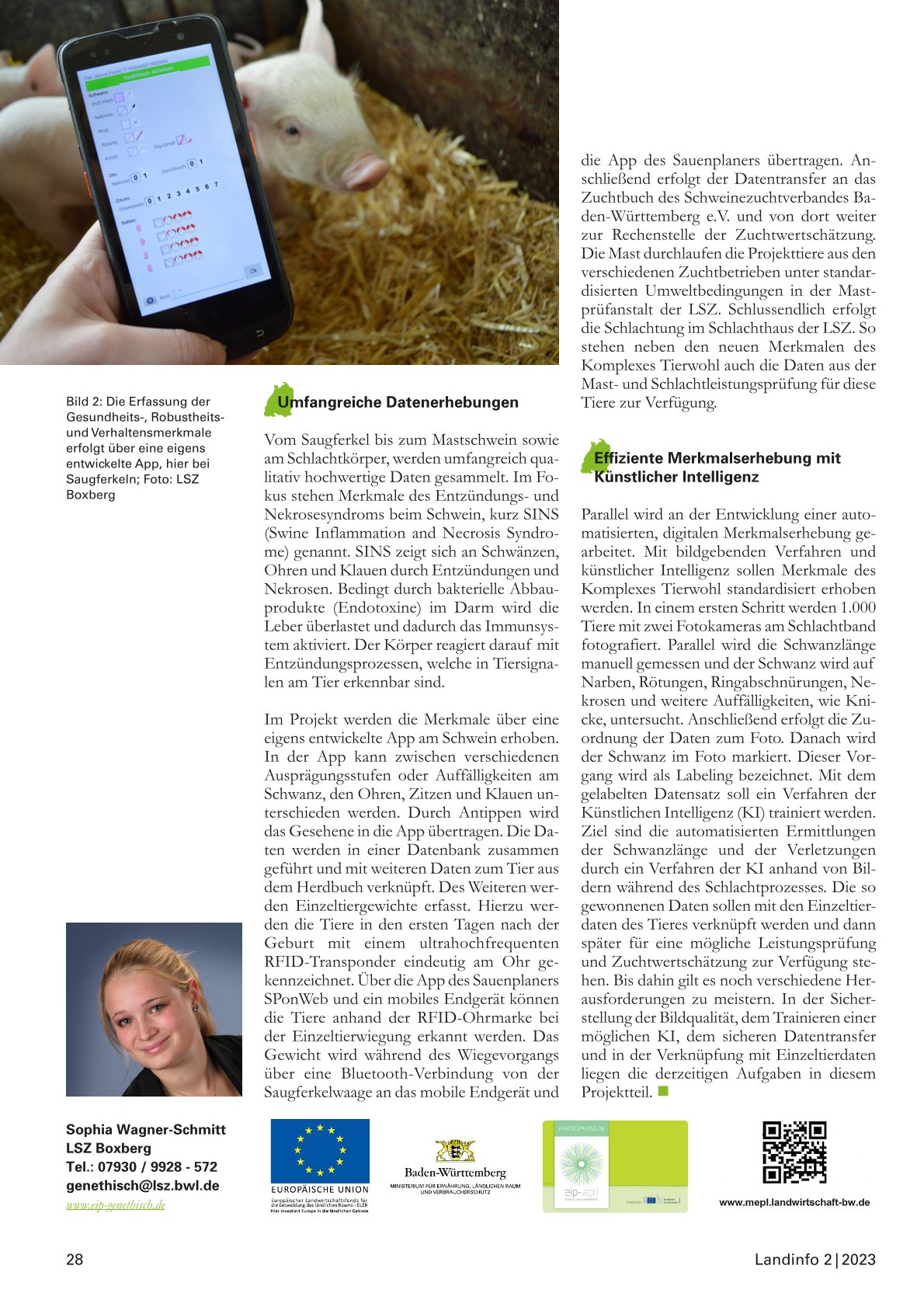 Artikel zum Projekt in der Landinfo, Seite 2